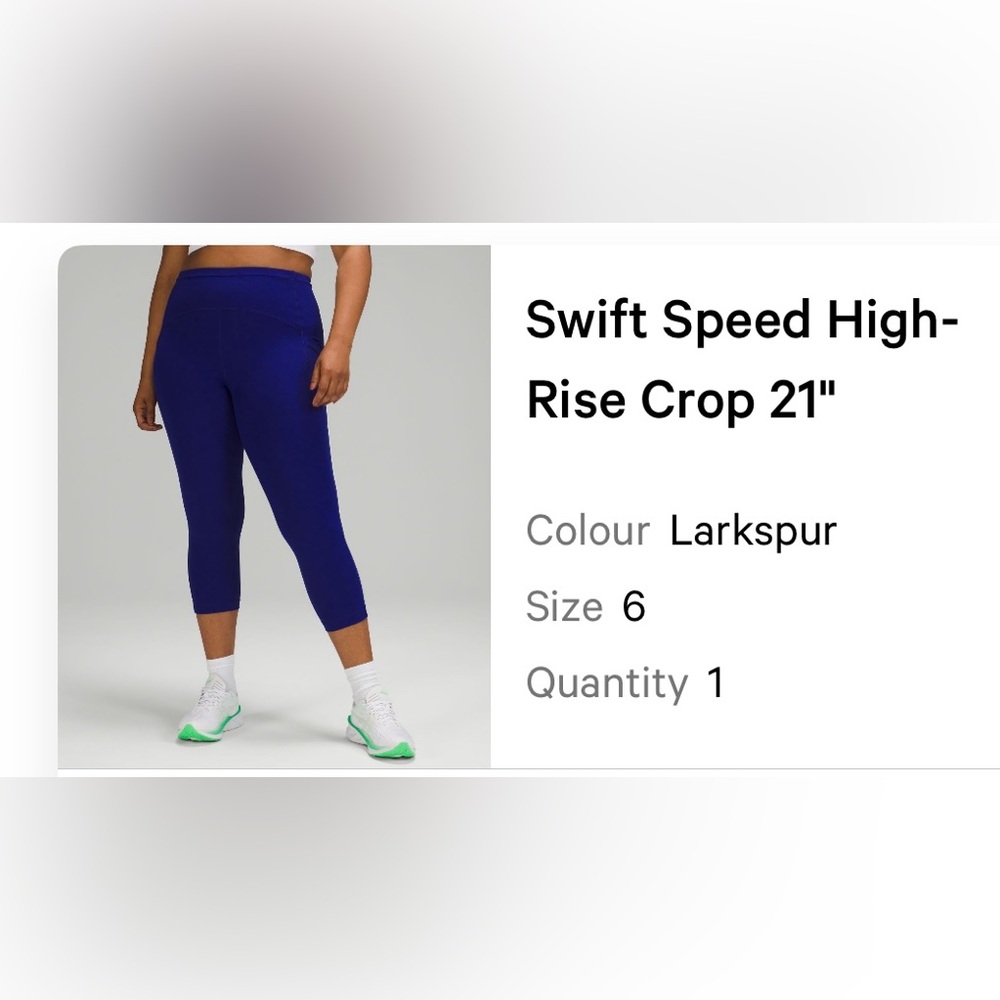 used Lululemon Seift Speed HR Crop 21”